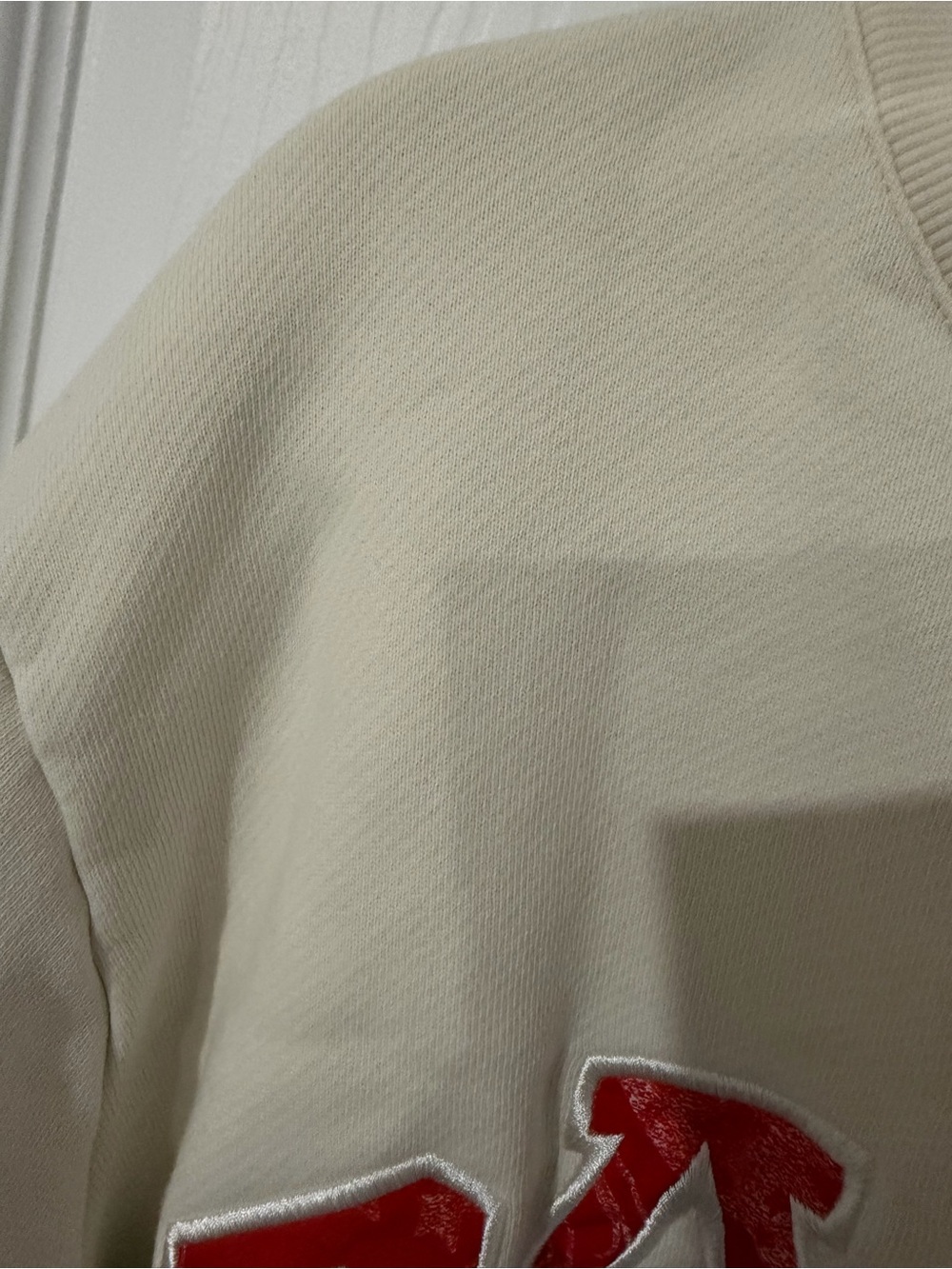 Parke Cream Crewneck Sweatshirt with Red Logo - Picture 5 of 5